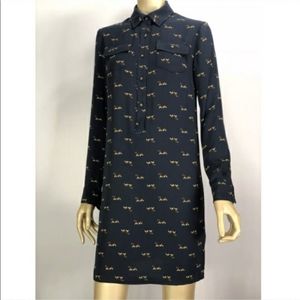 Tommy Hilfiger navy blue dog print shirt dress